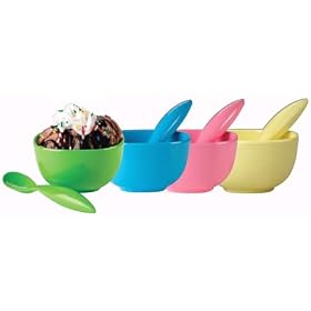 8 Piece Ice Cream Bowl and Spoon Set 06 544 by Boston Warehouse