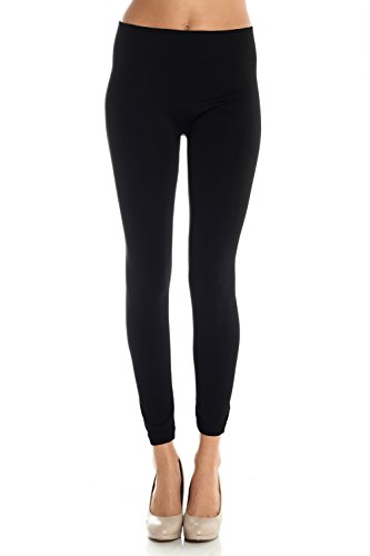 Basic Full Length Fleece Lined Leggings for Women and Junior with EttelLut Hair Band