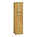 Salsbury Industries 3915S-06GFU Salisbury Industries 4C Free Standing Horizontal Mailbox, Front Loading, Single Column, 6 MB1 Doors, 1 PL6, USPS Access, Gold