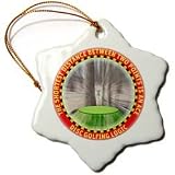 Disc Golf Logic 1 a frisbee disc golf driver flies straight to the basket of chains - 3 Inch Snowflake Porcelain Ornament