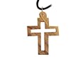 Olive Wood Cross Charm (1.4"H)