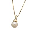 Cultured White Pearl And Diamond Necklace
