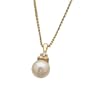 Cultured White Pearl And Diamond Necklace