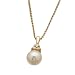 Cultured White Pearl And Diamond Necklace