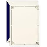 Crane & Co. Hand Engraved Navy and Gold Frame Printable Invitation (CC9304)