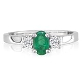 Emerald Gemstone Jewelry: 14k White Gold .85ct Emerald and .20ct Diamond Ring | Fine Gemstone...