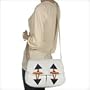 Dooney & Bourke Pebble Leather Medium Toggle Bag Handbag Purse (Medium Toggle Bag, White/Navy)