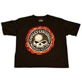 Black Harley Short Sleeve Motorcycle Screen Tee, Available in Sizes Youth 4-XL