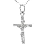 Sterling Silver Cross With Jesus Necklace