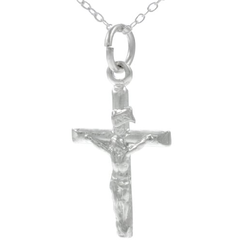 Sterling Silver Cross With Jesus Necklace