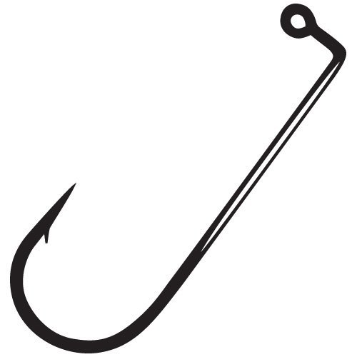 Gamakatsu Black Jig 90 Heavy Wire Round Bend 2X Jig Hook 100 Pack