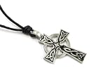 Saint Petroc Cross Pewter Pendant with Adjustable Cord Necklace