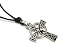 Saint Petroc Cross Pewter Pendant with Adjustable Cord Necklace