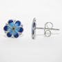 Sterling Silver Enamel Flower Stud Earrings