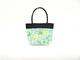 Silk Purse with Flower Embroidery, Blue