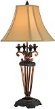 Lite Source C4990 Avani 1 Light Table Lamp - Antique Gold/Black/Cut Corner Fabric Shade