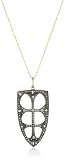 Mizuki Gold and Blackened Silver Diamond French Gothic Frame Necklace