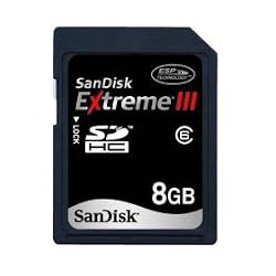 Sandisk 8GB EXTREME III SDHC SD Card Class 6 (SDSDX3-008G, Static Pack)
