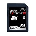 Sandisk 8GB EXTREME III SDHC SD Card Class 6 - 20MB/s (SDSDX3-008G, Static Pack)