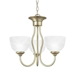 Thomas Lighting SL8014-68 Tahoe - Three Light Chandelier, Burnished Bronze Finish with Alabaster Glass