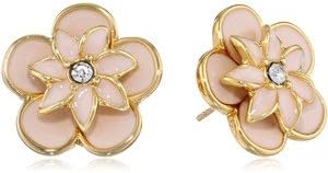 Graceful Floral PINK Flower STUD Earrings in GIFT BOX
