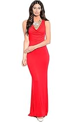 Sexy Rayon/Spandex Cowl Neck Sleeveless Bodycon Dress/Maxi Dress 
