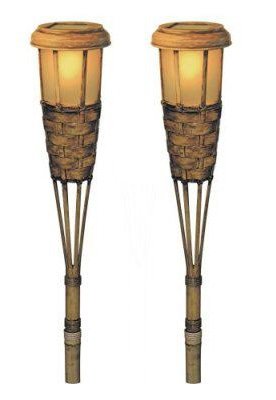 Malibu Outdoor Solar-Powered Tiki Torch Light