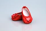 Sparkling Red Dress Shoes with Bow - 18 Inch Doll Shoes