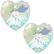 2 Crystal AB Swarovski Crystal Heart Charm 6202 14mm