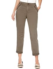 Indigo Collection Cotton Rich Turn Up Trousers
