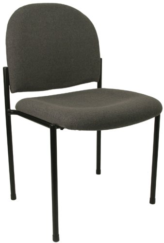 Comfortable Stackable Steel Side Office Chair, Gray