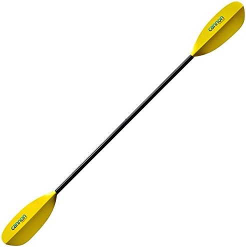 Cannon Paddles Wave Aluminum Kayak Paddle with Joint Ferrule and Yellow Fiberglass Reinforced Polymer Blades (2-Piece)