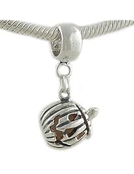 3D Halloween Jack-O-Lantern 925 Sterling Silver Dangle Bead fits European Charm Bracelet