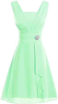 Anabridal Women´s Chiffon A Line Tea Length Mother Bridesmaid Dress US4 Mint
