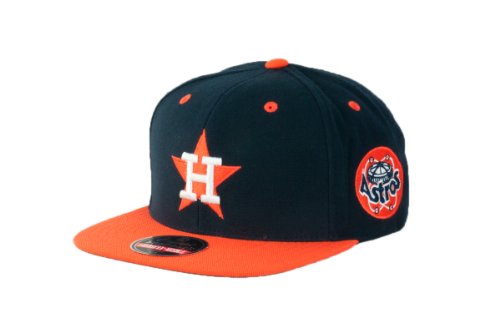 MLB Men's Houston Astros Blockhead Snapback Cap (Navy/Orange, Adjustable)