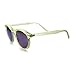 Colorful Frosted Retro P3 Flash Mirror Lens Horned Rim Round Sunglasses
