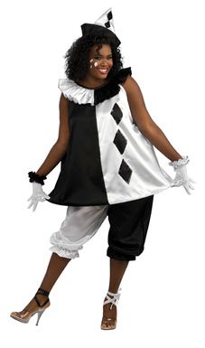 Womens Plus Size Mardi Gras Clown Halloween Costume