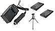 ValuePack (2 Count): Replacement Battery PLUS Mini Battery Travel Charger for Specific Digital Camera and Camcorder Models / Compatible with KODAK KLIC-5001, SANYO DB-L50, DB-L50AU, KODAK EasyShare: DX6490, DX7440, DX7590, DX7630, P712, P850, P880, Z730, Z7590, Z760, SANYO Xacti: DMX-FH11, DMX-HD1010, DMX-HD2000, DMX-WH1, VPC-HD1000, VPC-HD1010, VPC-WH1, Xacti VPC-TH1 Charges with Intelligent Charge Technology - Includes Car Adapter, TWO Batteries and One Mini Tripod with Expandable Legs