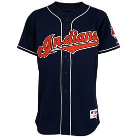 MLB Men's Cleveland Indians Six Button Authentic Alternate Jersey (Navy, 52/XX-Large)