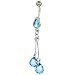 Belly Navel Rings Pear Ligth Blue Crystal March Fashion Jewelry