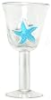 Hand Blown Glass Starfish Water Glass 7.75"H Set of Four