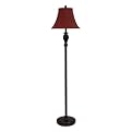 Resin Floor Lamp with Shade - Caramelized Espresso/ Red