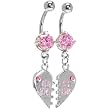 Pink Cubic Zirconia Best Friend Belly Rings