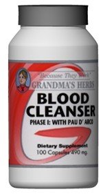 Blood Cleanser Phase 1 - All Natural Herbal Supplement That Cleanses The Blood And Stimulates The Immune System - 100 Capsules
