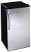 Summit FF43SSTB 3.6 cu. ft. Compact Refrigerator with Adjustable Wire Shelves, Door Storage, Adjustable Thermostat and Wrapped Stainless Steel Door w/ Towel Bar Handle: Black