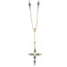 14K "Y" NECKLACE W/ TOPAZ CRYSTAL CROSS, 16"