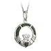 Sterling Silver & Connemara Marble Claddagh Pendant