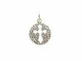 Gothic Cross Charm in White Gold and Diamonds by Mizuki