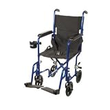 Deluxe Lightweight Aluminum Transport Wheelchair Silver