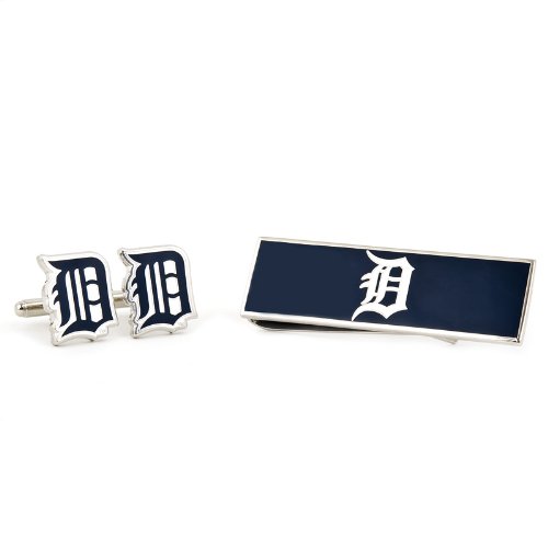 MLB Detroit Tigers Cufflinks and Money Clip Gift Set